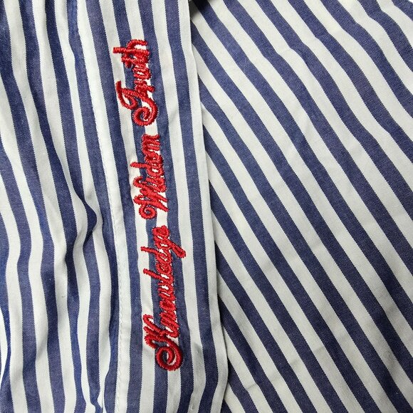 Robert Graham‎ Flip Cuff Dress Shirt Large Men's Long Sleeve Blue White Striped - Picture 5 of 8